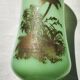 Opaline vase with palm tree decoration in gold (ouraline)