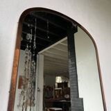 Large antique mercury mirror in copper-plated metal, 1930