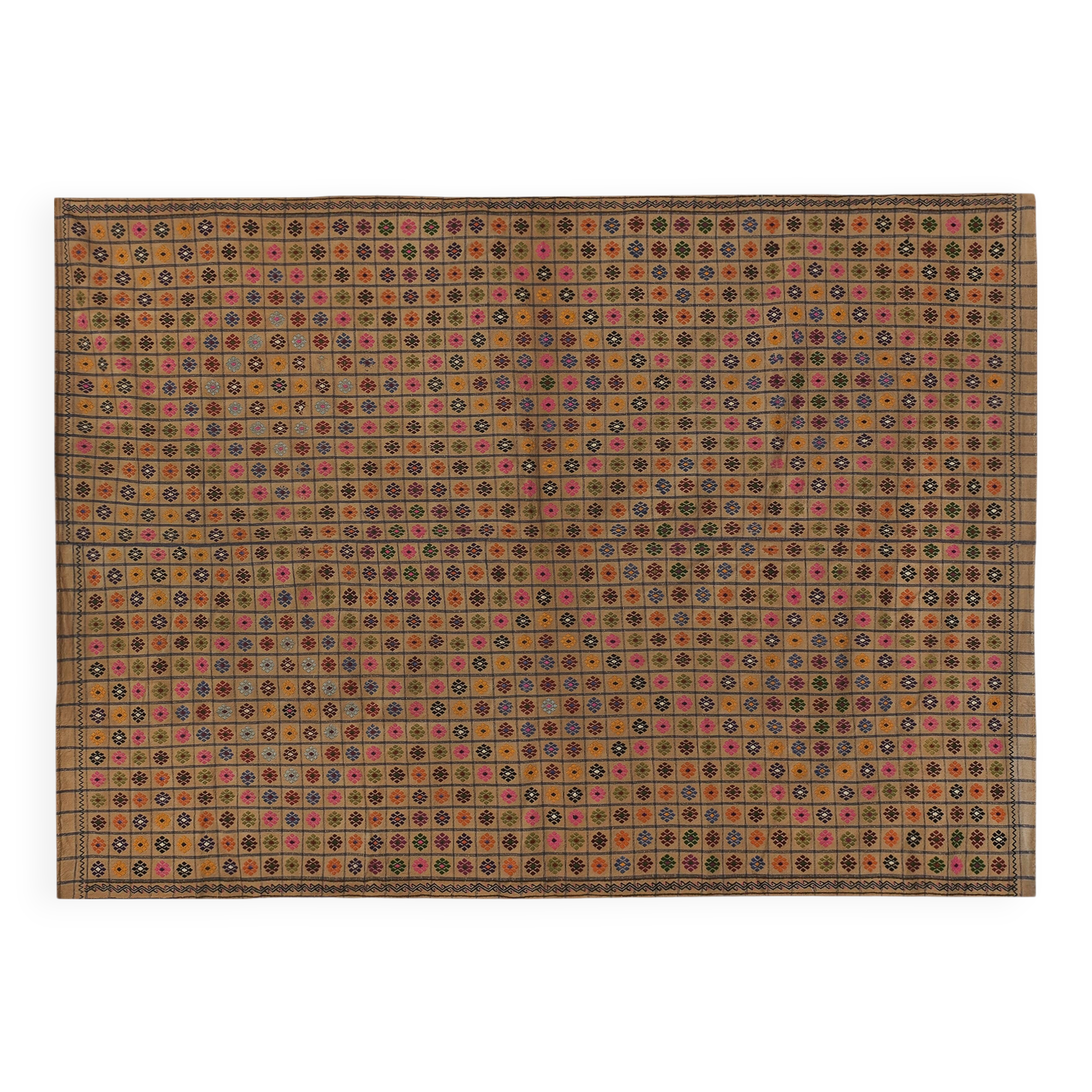 Vintage Turkish Oushak Rug Handwoven 230x330 cm