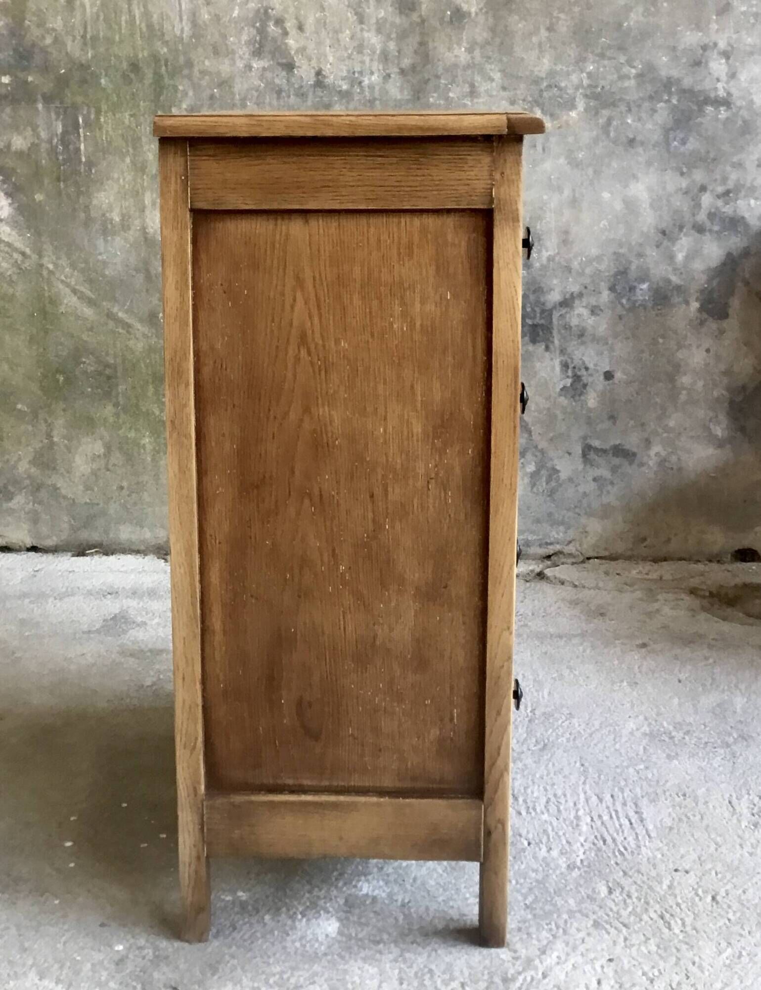 Meuble de metier ou chiffonnier en chêne - vintage - 1950