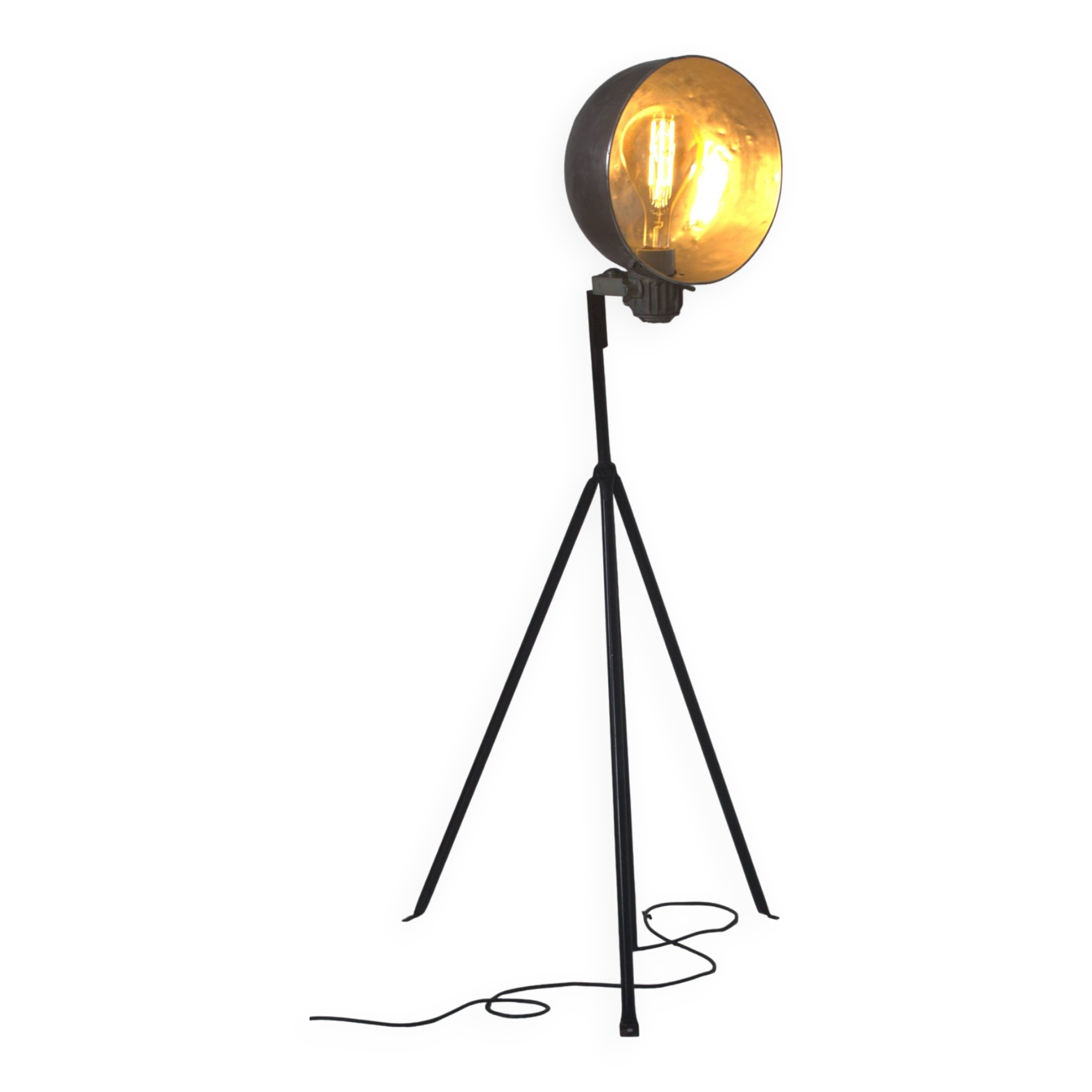 Industrial lamp with adjustable aluminum lampshade