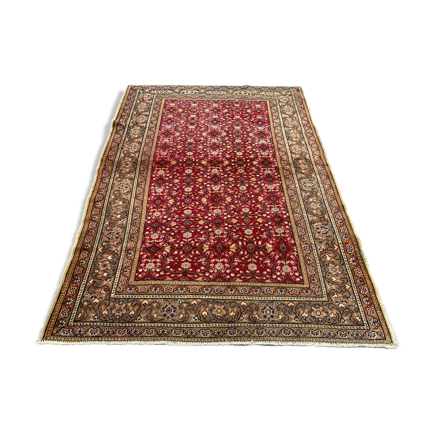 Vintage turkish rug 173x122 cm shabby carpet central anatolian medium