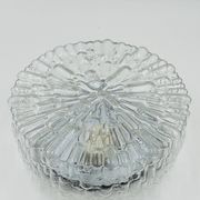 Massive modernist ceiling light in moulded glass