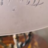 Bronze lamp painting on lampshade signed glass 47x28
