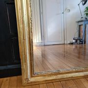 Old Louis Phillipe mercury mirror in gilded stucco with leaf