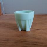 Coquetier opaline vert pâle art déco