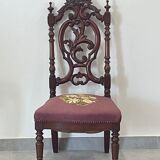 Napoleon III nurse chair, blackened wood and canvas