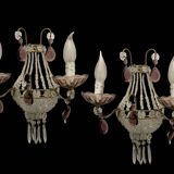 Glass Beaded Sconces Set of 2 1980’s