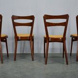 Vintage walnut dining chairs by Mier Topolcany, Czechoslovakia, 1960s, set of 4