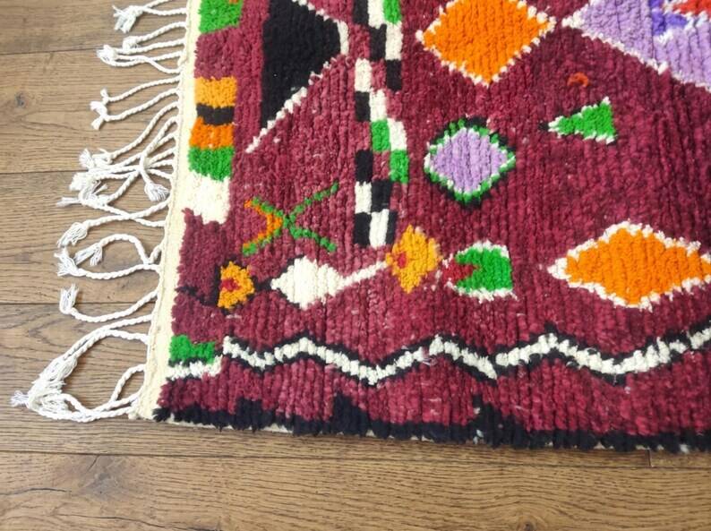 Burgundy Moroccan Berber rug 200cm x 300cm