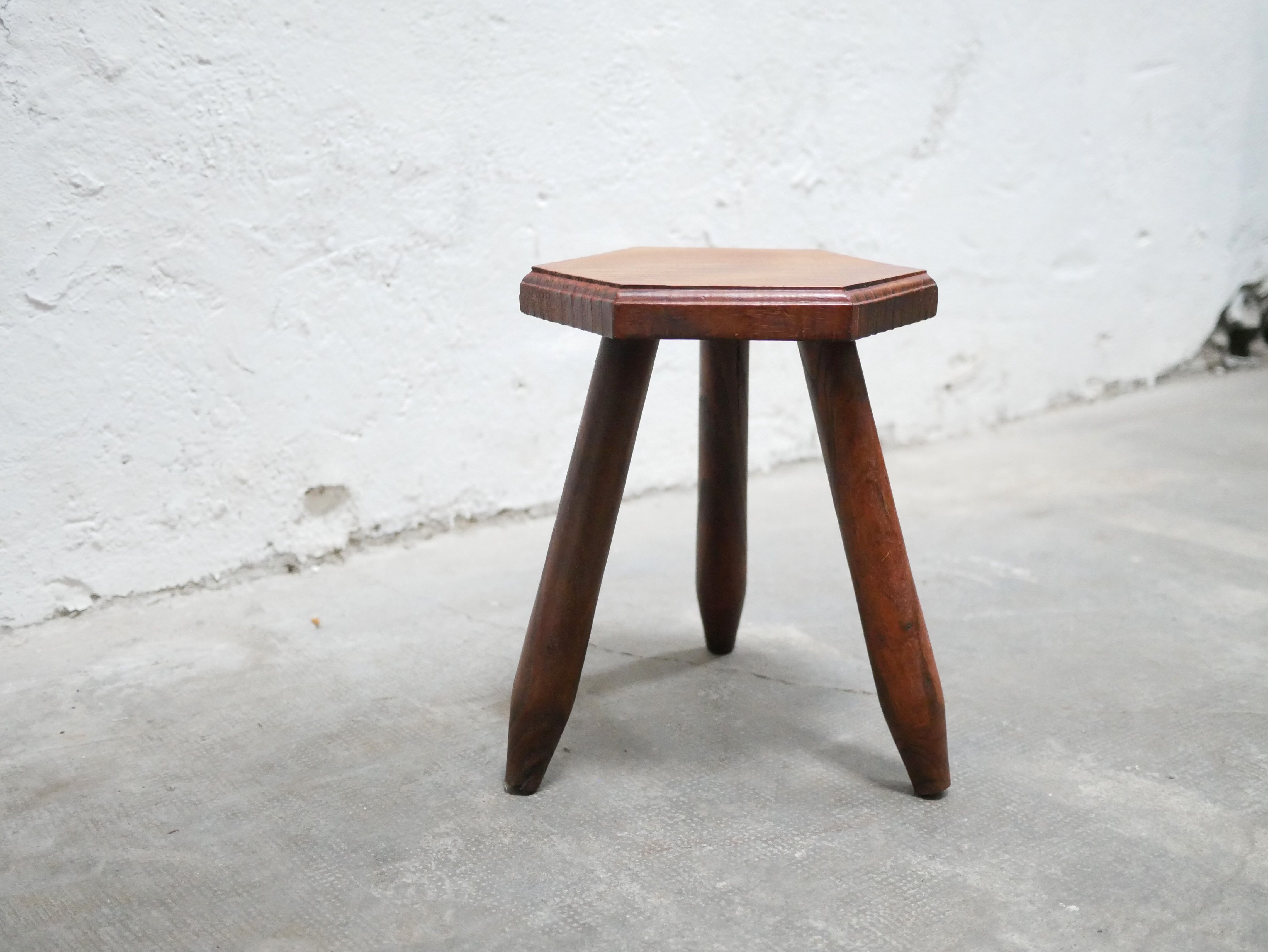 Vintage wooden tripod stool