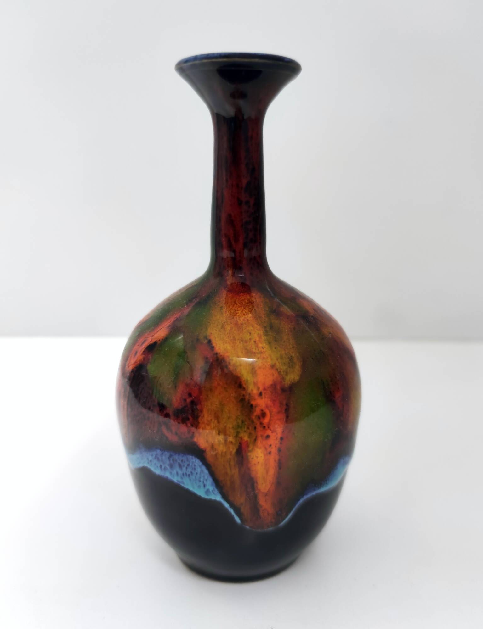 Glazed Earthenware Vase by Giovanni Poggi for San Giorgio Albisola Ceramics