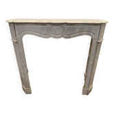 Louis XV style fireplace Model Pompadour White Carrara marble XX century