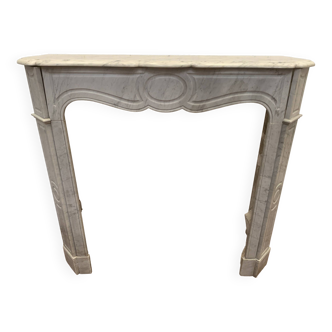 Louis XV style fireplace Model Pompadour White Carrara marble XX century