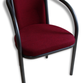 Petit fauteuil industriels  Rodet métal tissus bordeaux