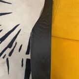 Armchair black mat ochre fabric