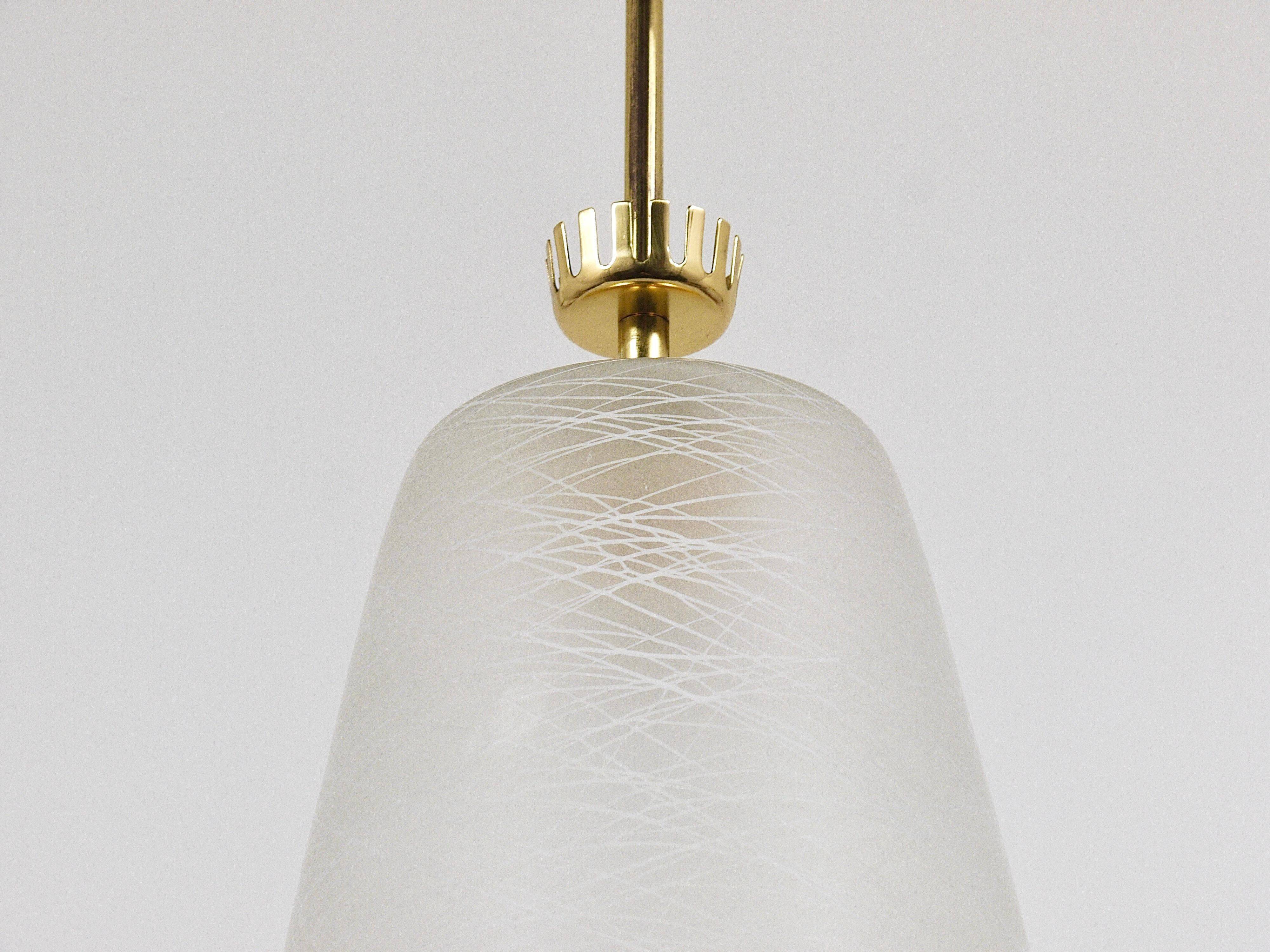 Brass Crown Pendant Light in Gio Ponti Style, Mid-Century, Italy, 1950s