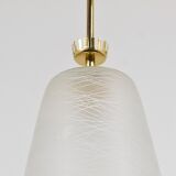 Brass Crown Pendant Light in Gio Ponti Style, Mid-Century, Italy, 1950s