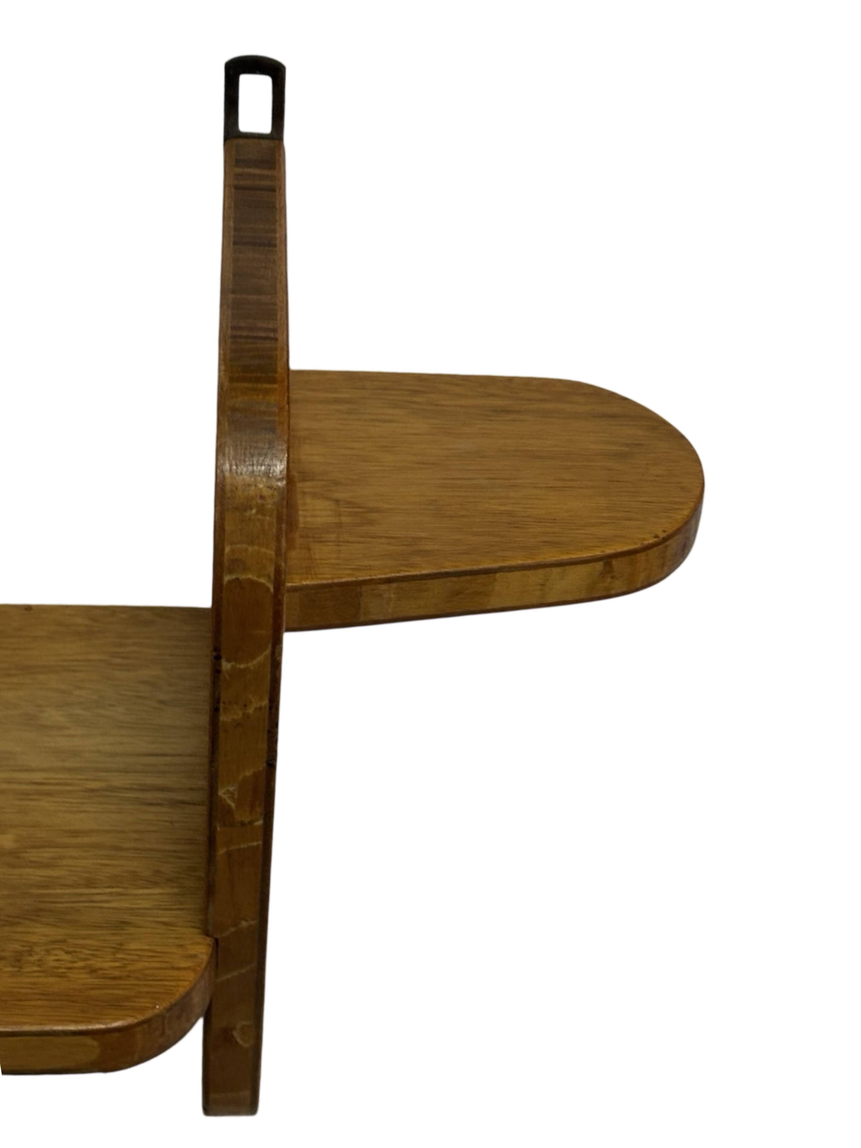 Vintage wooden wall shelve rack bookshelf in wood minimalist