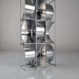 Max Sauze original aluminium geometric wall sconce, 1970s