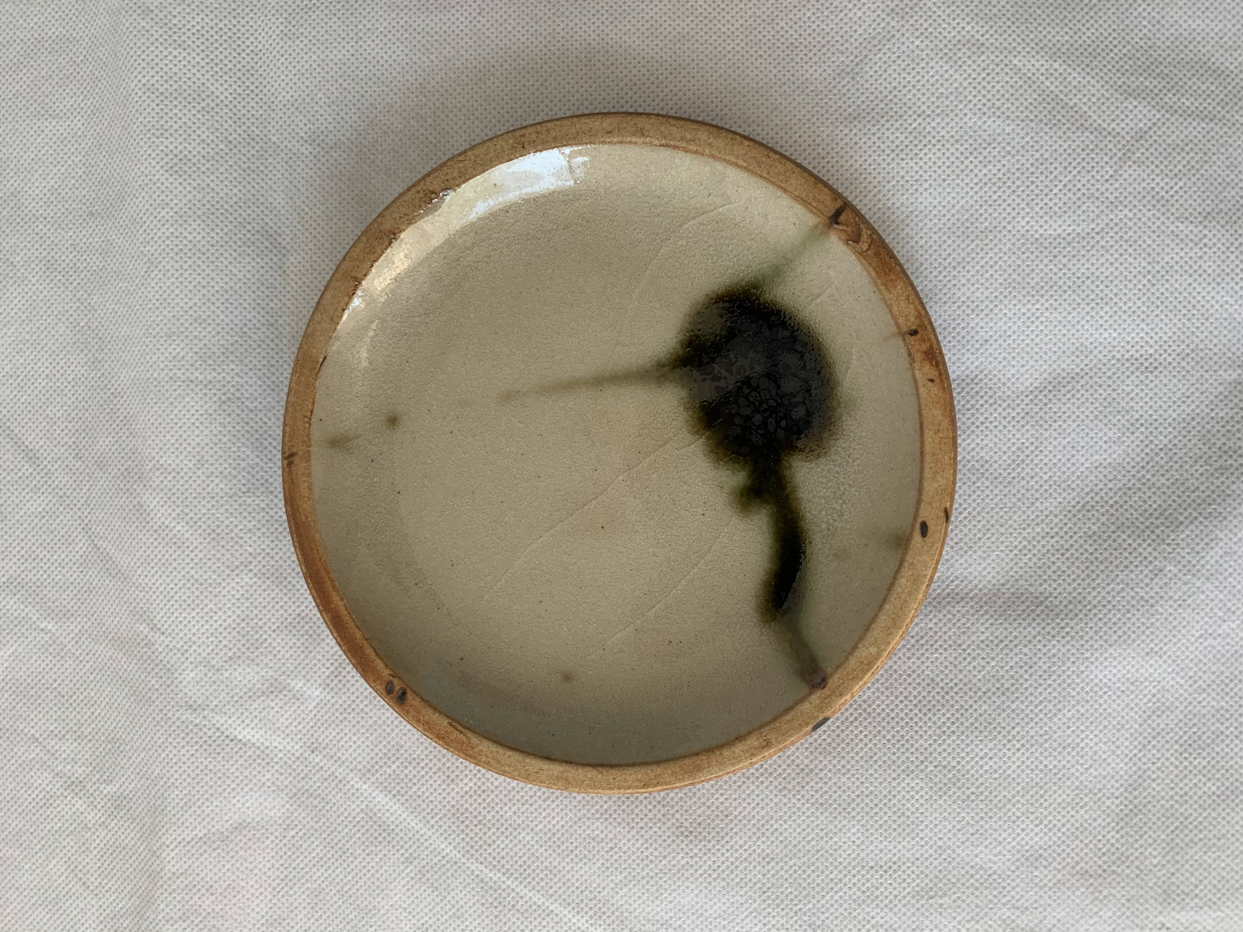 6 small bread plates enamelled pottery of the Vallauris Dove