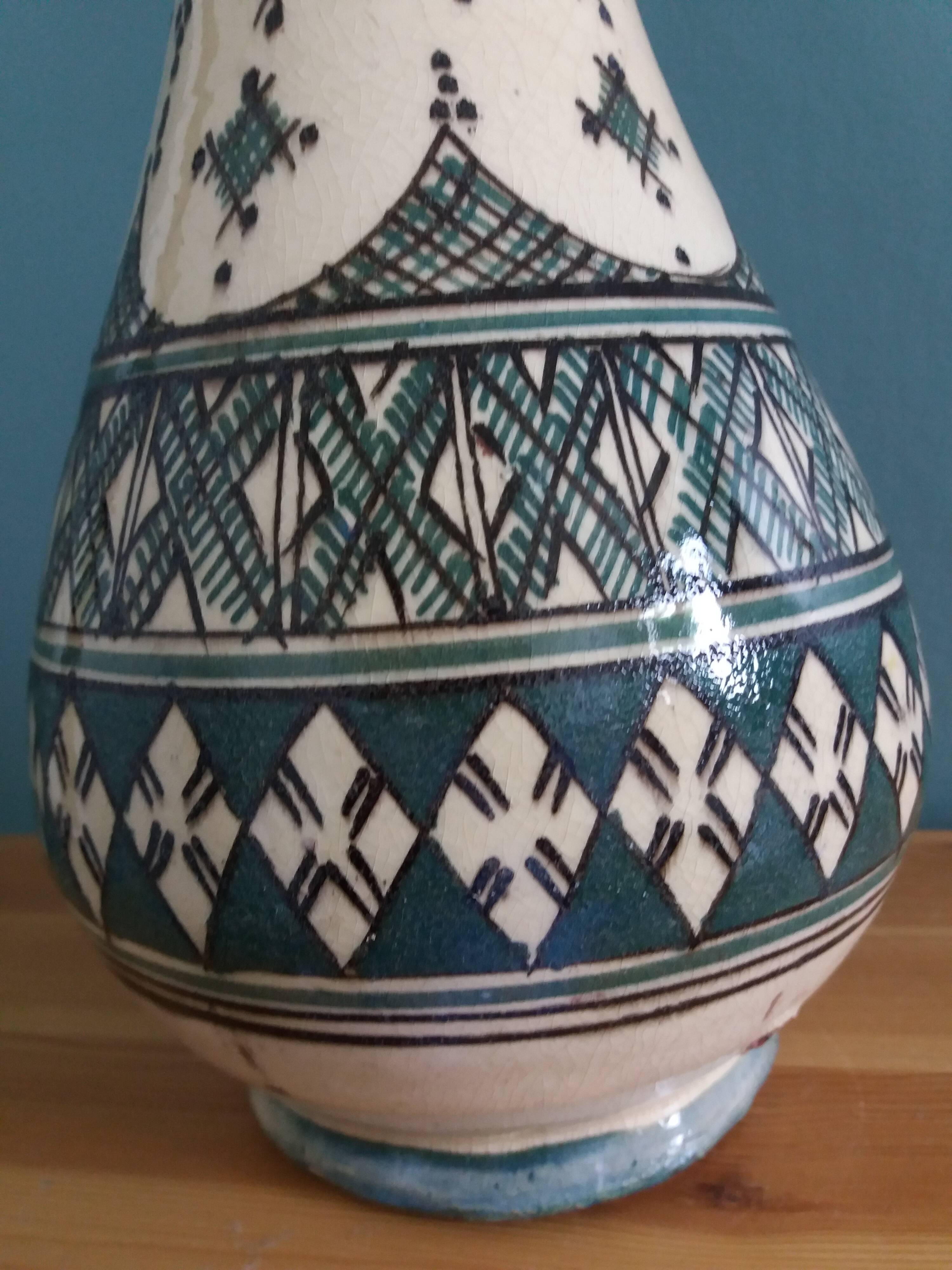 Safi Morocco terracotta vase lamp base