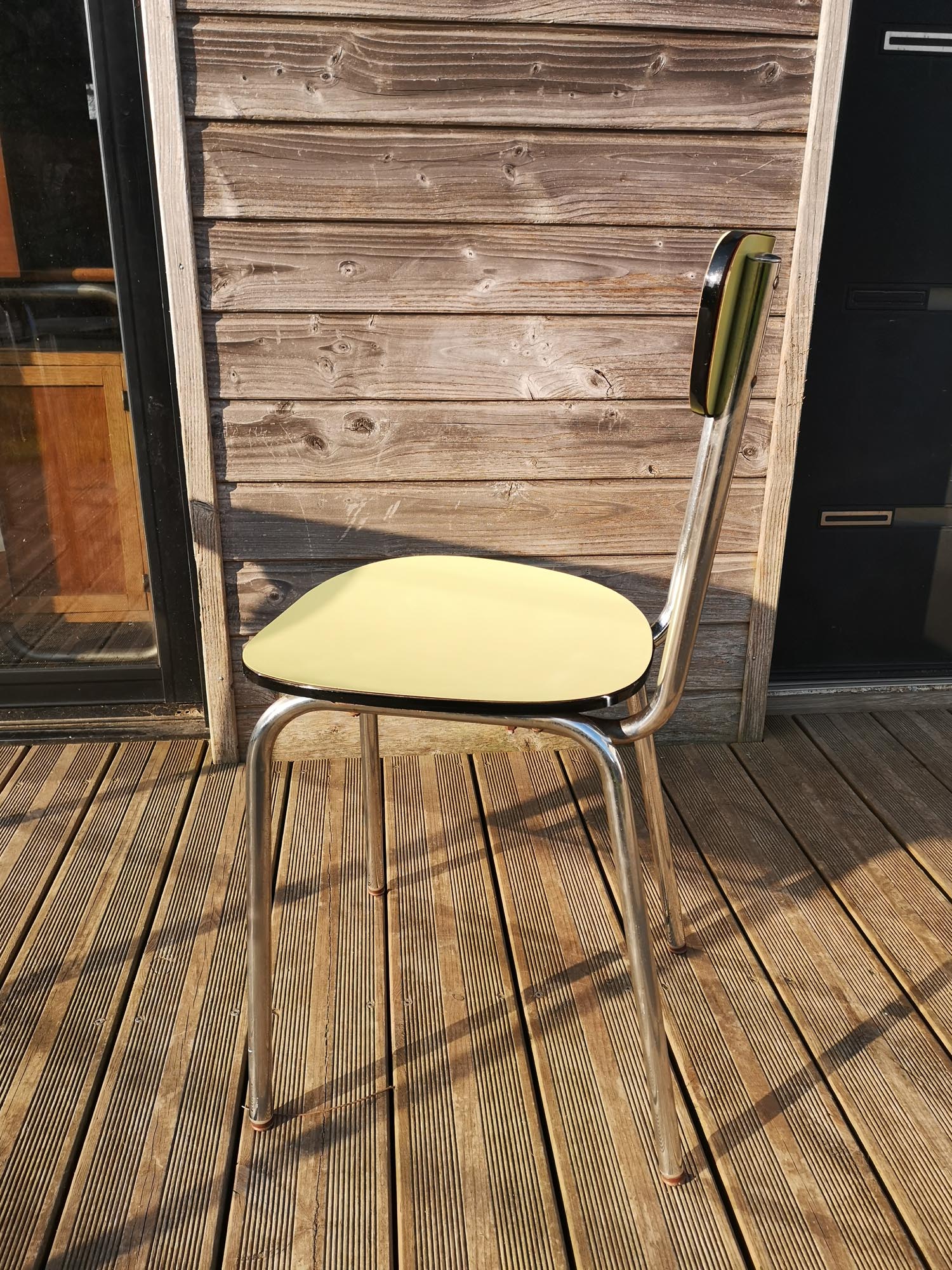 Lemon yellow formica table and chair