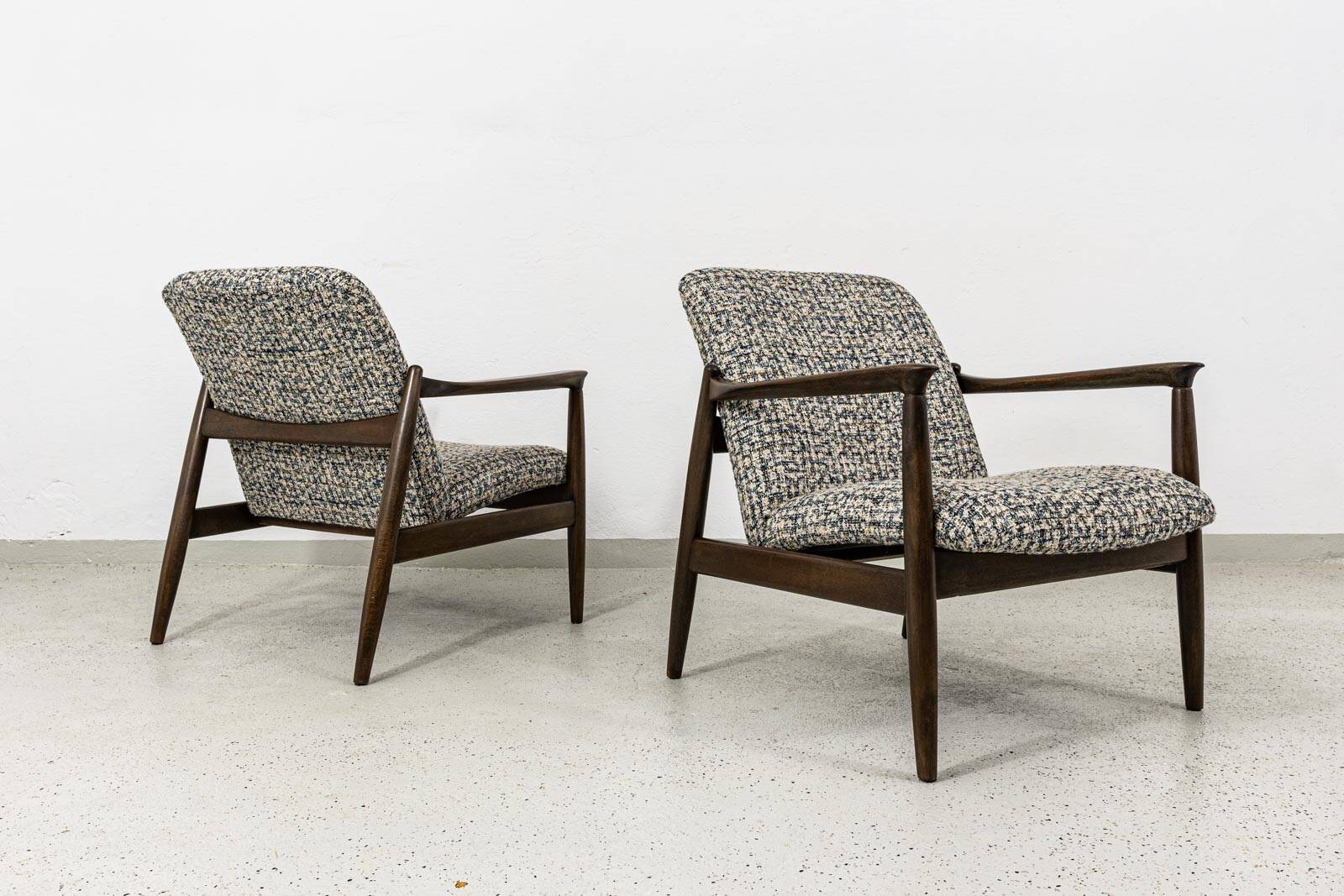 Pair of vintage armchairs GFM-64 by Edmund Homa, GFM, Poland, 1960s