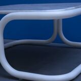 Vintage metal and marble coffee table