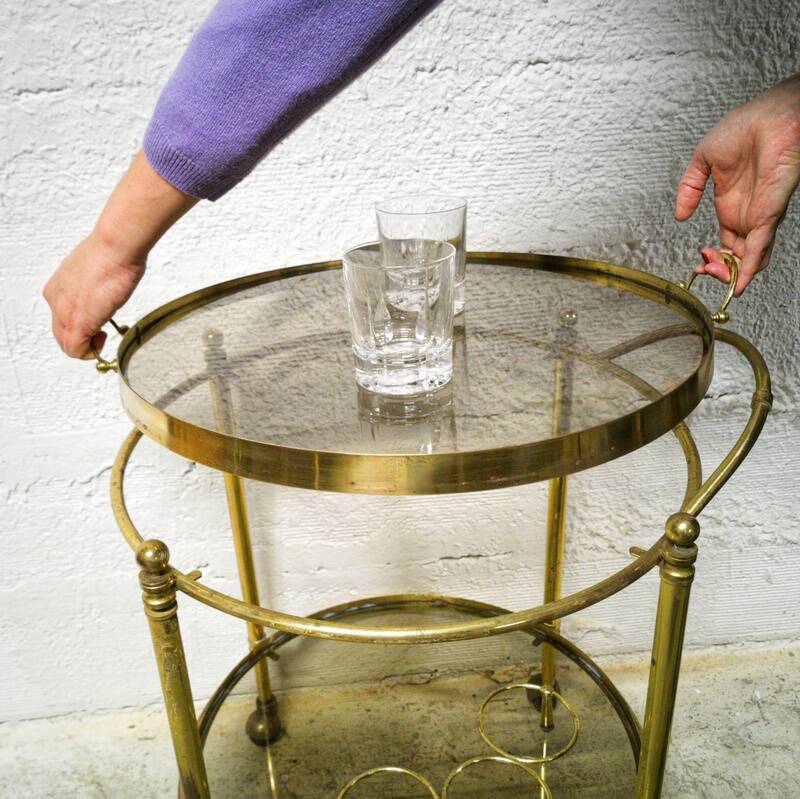 Brass bar cart
