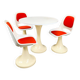 Ensemble vintage de 3 chaises tulipe et une table, en plastique, années 70