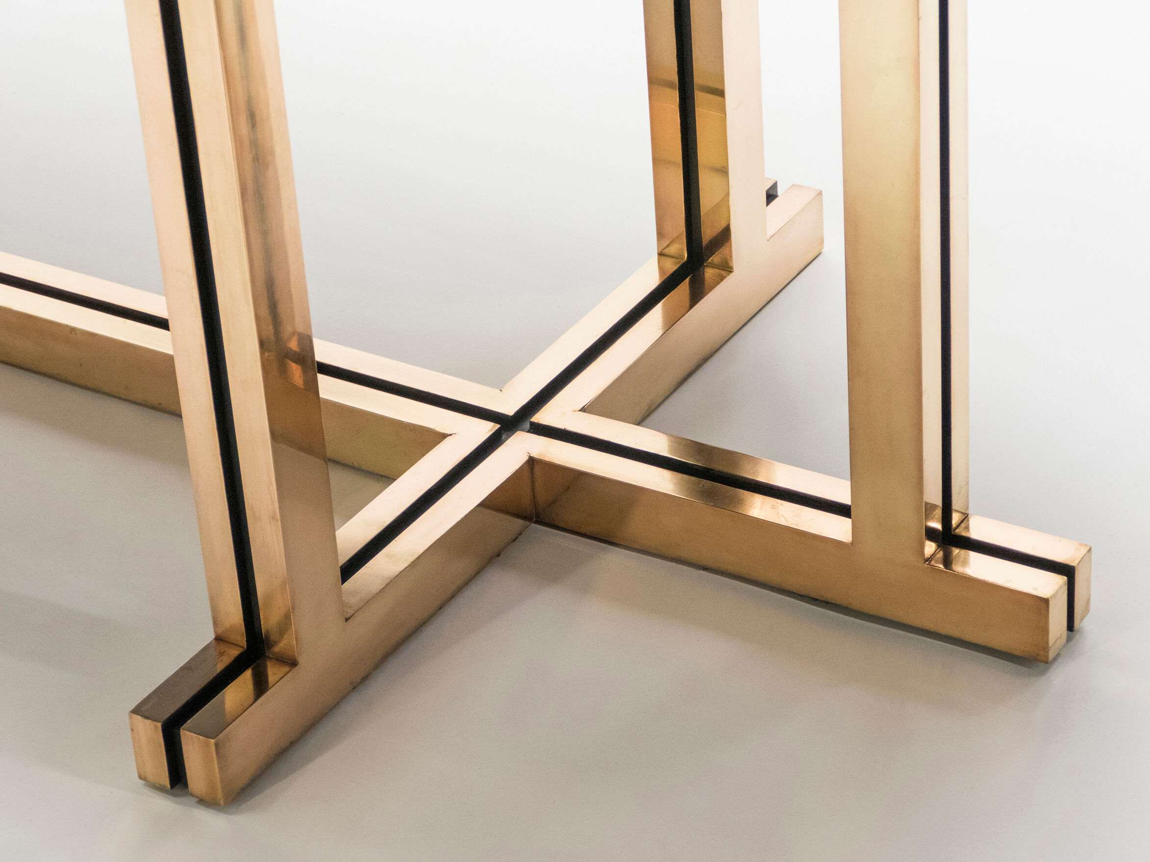 Red brass lacquered table  1970