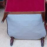 Bergère armchair (completely refurbished, including tacks, velvet fabric and seat)