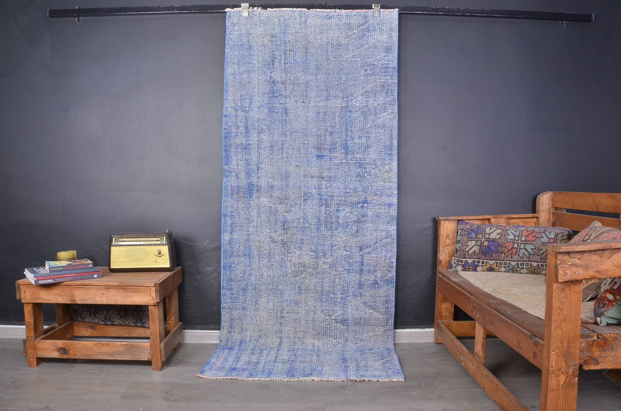 Blue Vintage Turkish Runner Rug sku1302