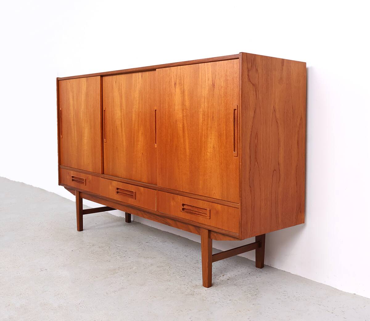 Danish design teak highboard with drawers, 1960s