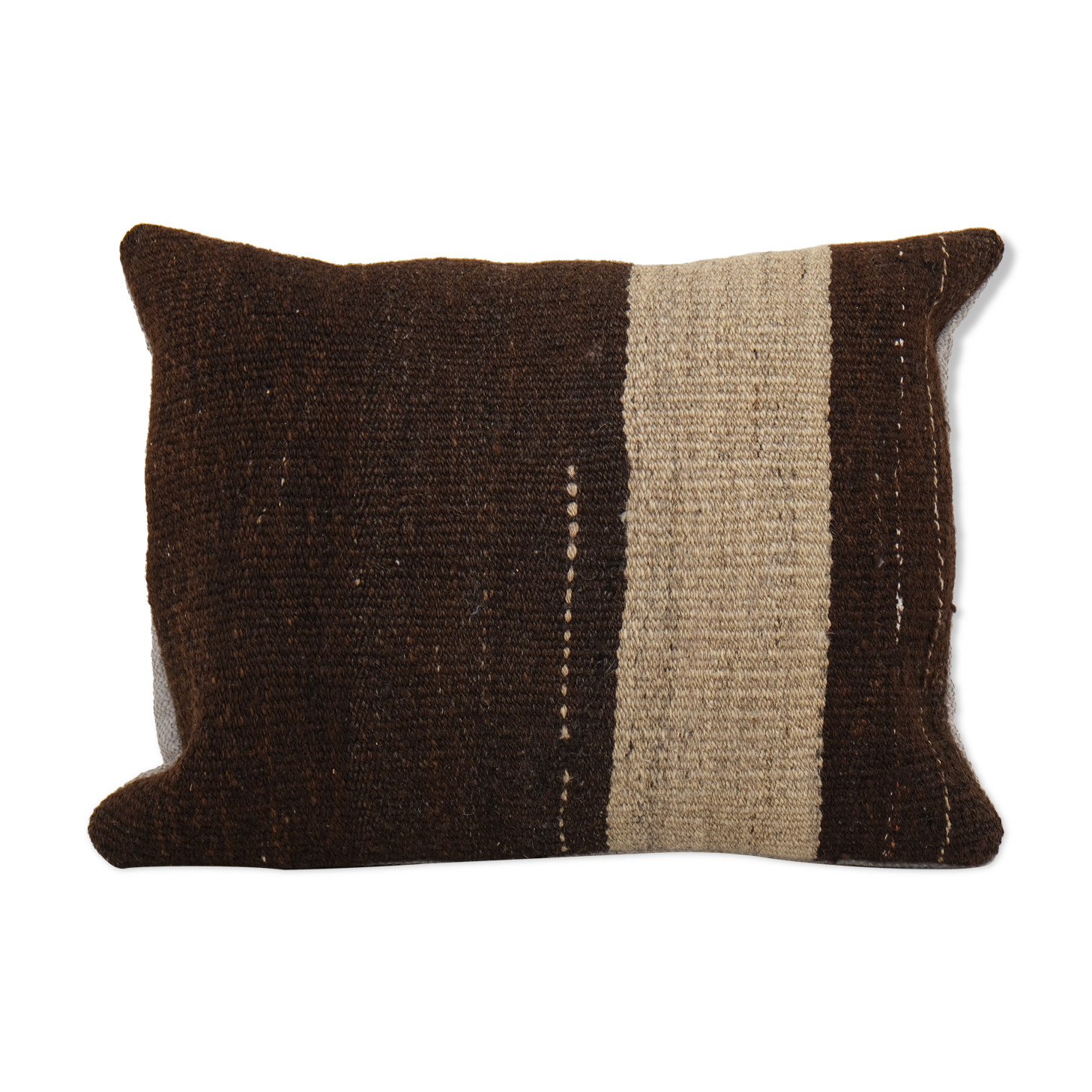 12" x 14" ethnic goat hair lumbar kilim pillow cover from anatolian, organic pillow cover, bohemian