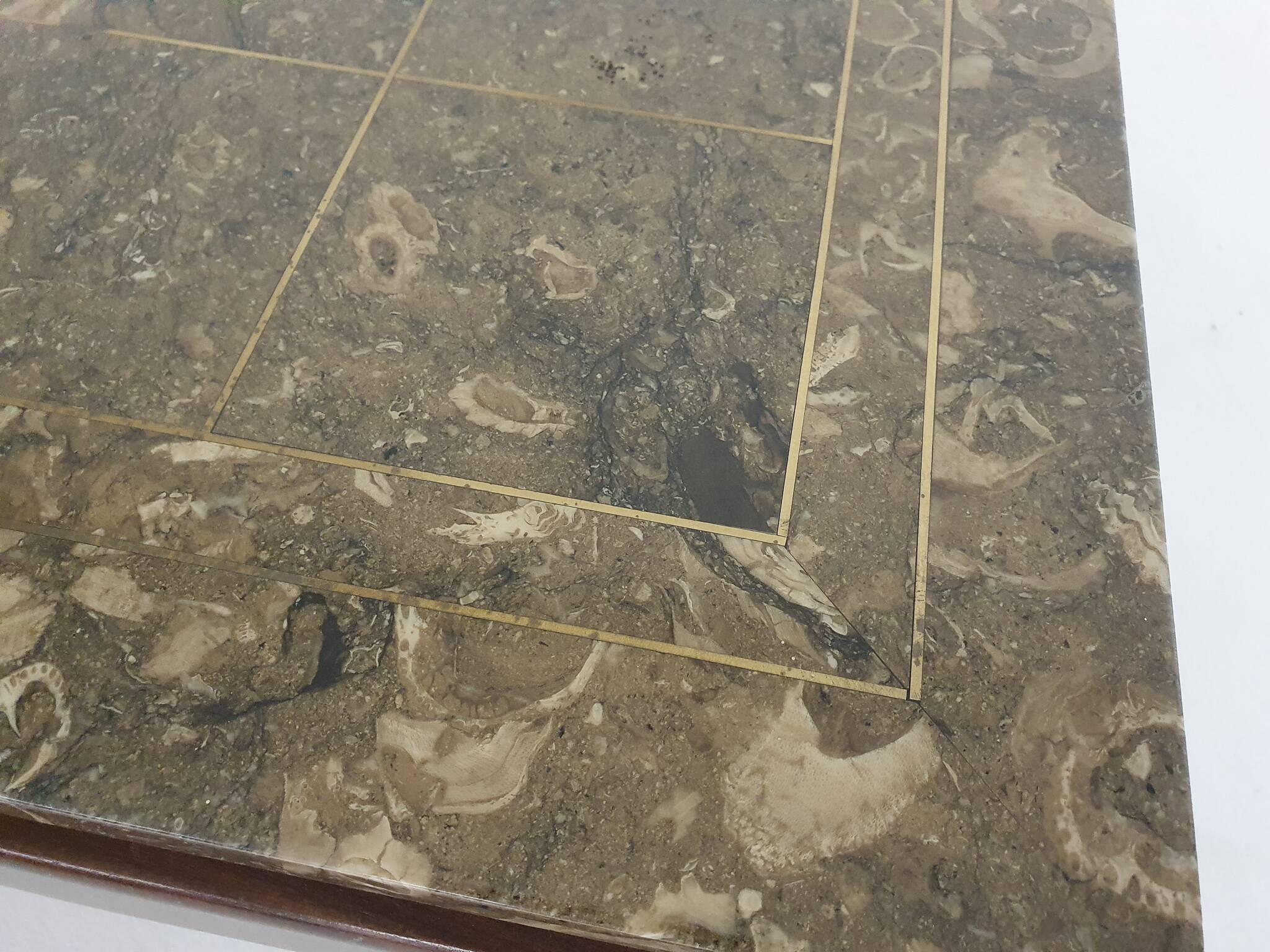 Mid-century fossil stone coffee table