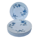 6 Bernardaud porcelain flat plates - Saint-Saens model - 1970s