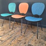 Trio of vintage chairs, antique designer seating furniture