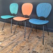 Trio of vintage chairs, antique designer seating furniture