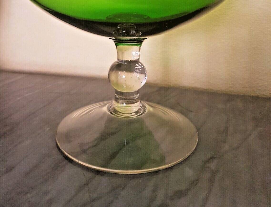 Collier Vintage Années 50/60 - 3 Rangs En Pâte De Verre Verte Givrée - Laiton - Occasion