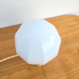 Vintage opaline faceted globe lamp