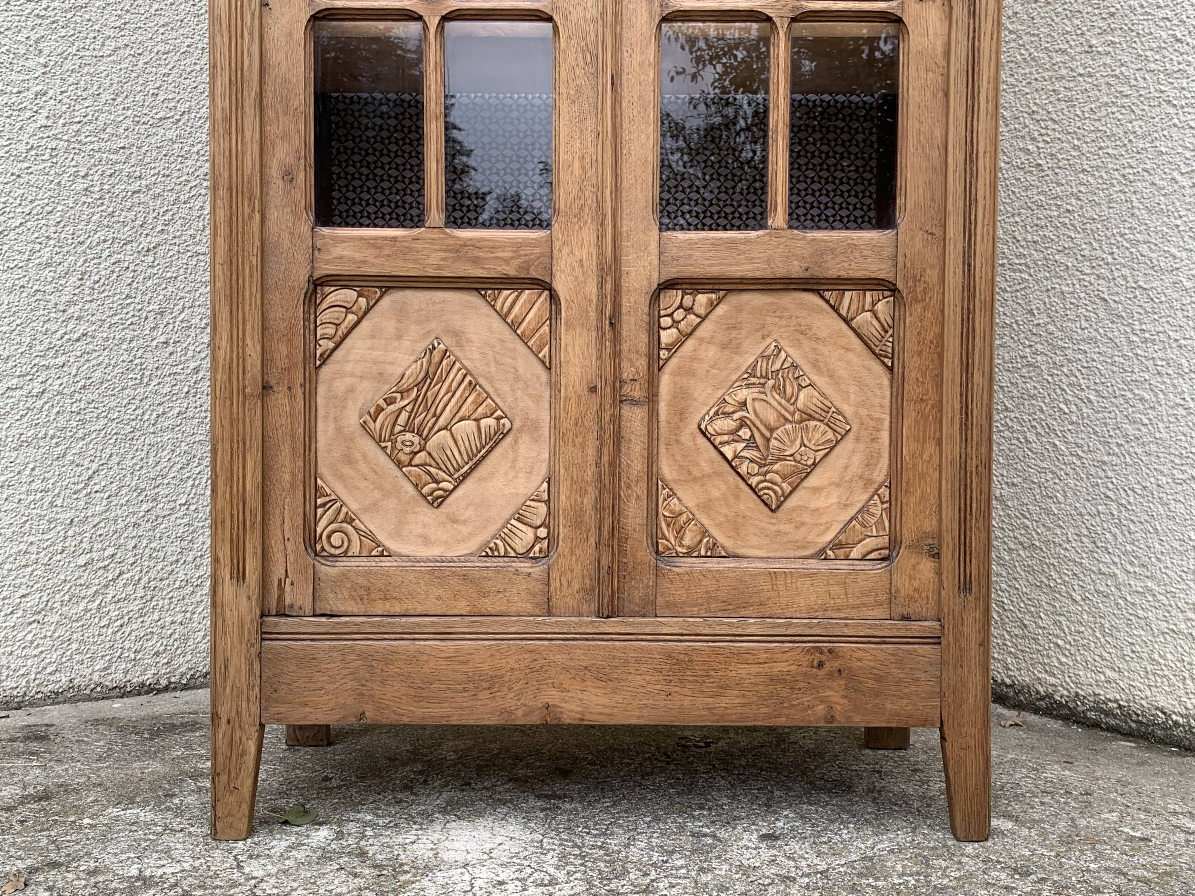 Parisian wardrobe glazed art deco 1930 raw wood