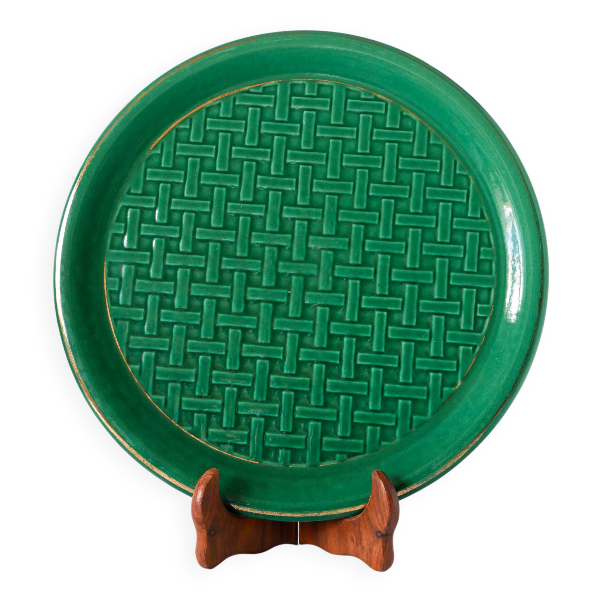 Slush pie dish, woven bamboo model, 1960