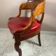 Fauteuil de bureau 19ème style Restauration bois et cuir