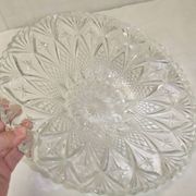 Coupe à fruits cristal taillé corbeille centre de table plat vintage 33cm