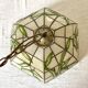 Pendant lamp in mother-of-pearl and brass with bamboo decor