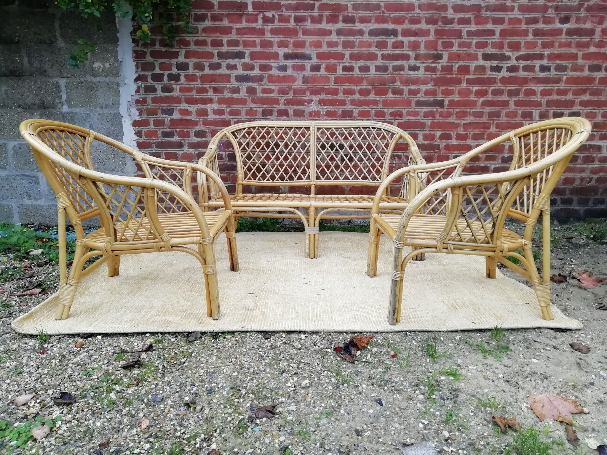 Vintage rattan lounge