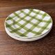 Set of 3 flat plates cloth cloth green vintage Moulin des Loups