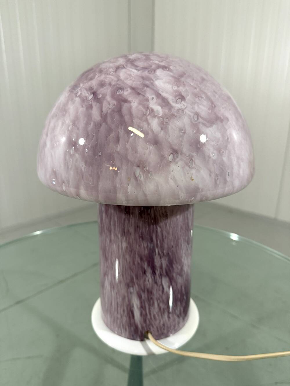 Glass mushroom table lamp by Fischer Leuchten 1970's